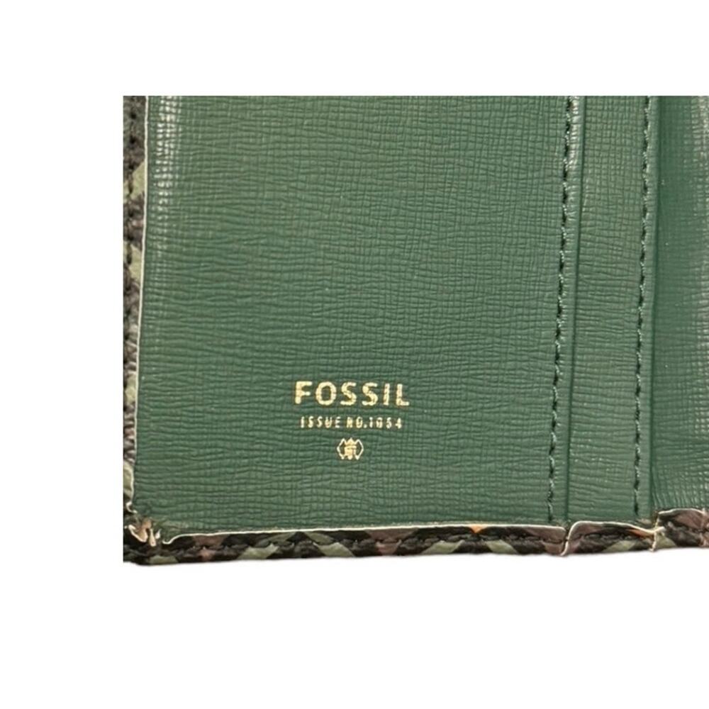 Fossil Long Wallet Patterned Green Snap Closure C… - image 3